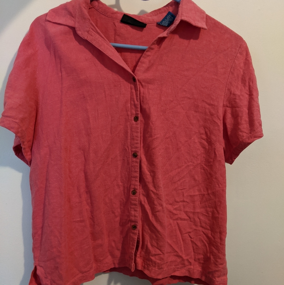 Pink Linen button up